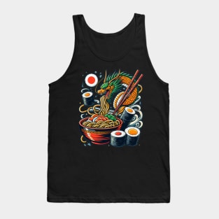 Sushi and Ramen Dragon Men Women Vintage Japanese Tank Top